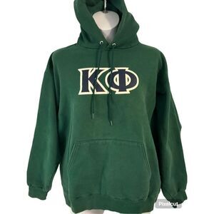 Vintage Hanes Thick Cotton Kappa Phi Sorority Hoodie Women's Size Large Green